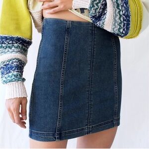Free People Blue Denim Mini Skirt